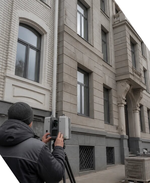 Лазерное сканирование фасадов зданий для обследования в Шахтах